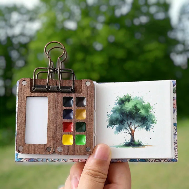 Draagbare aquarelverfset met 24 kleuren