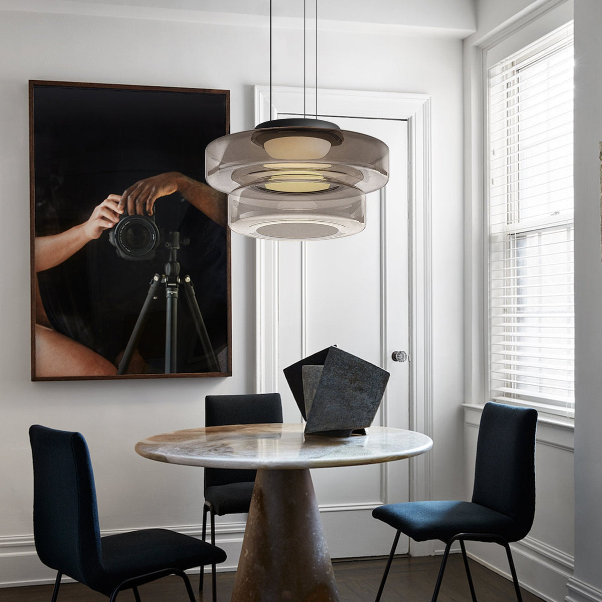Glazen hanglamp in bauhaus stijl — afbeelding 21