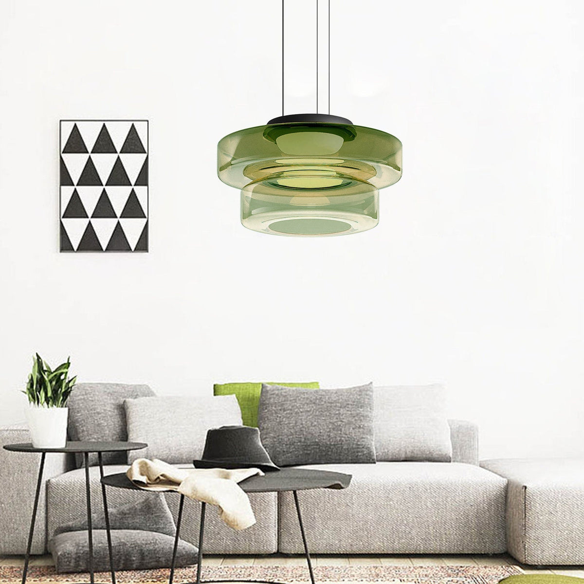Glazen hanglamp in bauhaus stijl — afbeelding 11