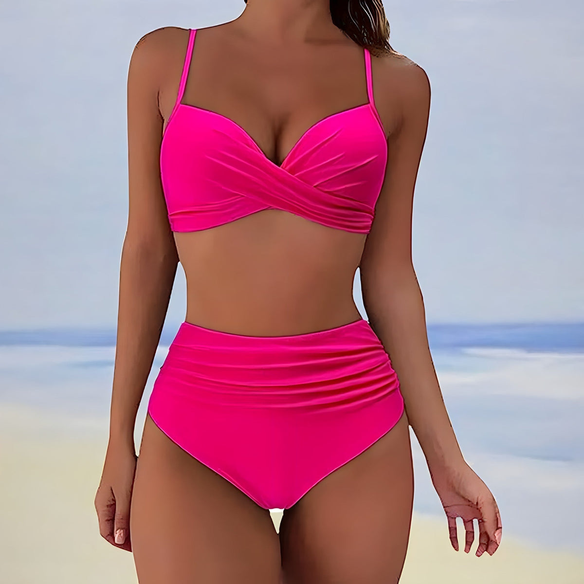 High-waist bikini met comfortabele pasvorm