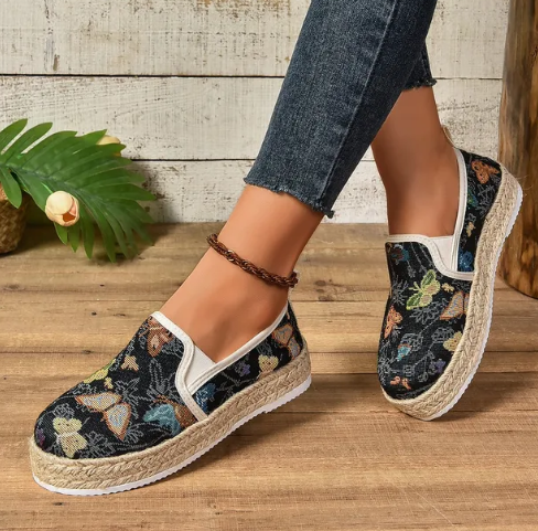 Platform espadrilles met bloemenprint