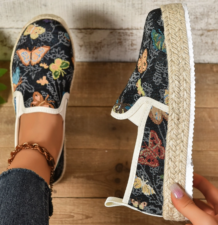 Platform espadrilles met bloemenprint