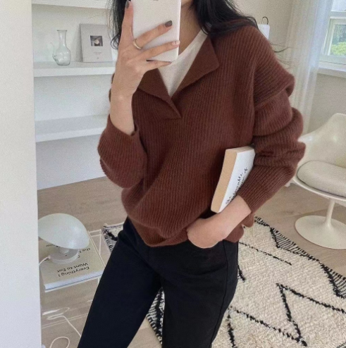 Wintertrui met V-hals Cozy — afbeelding 11