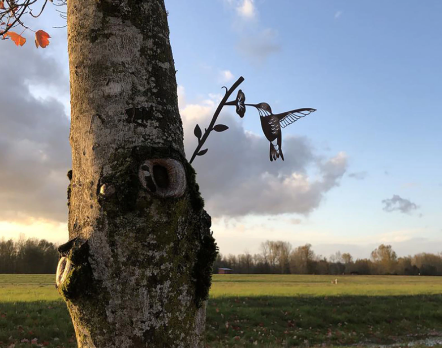 Metalen vogeldecoraties