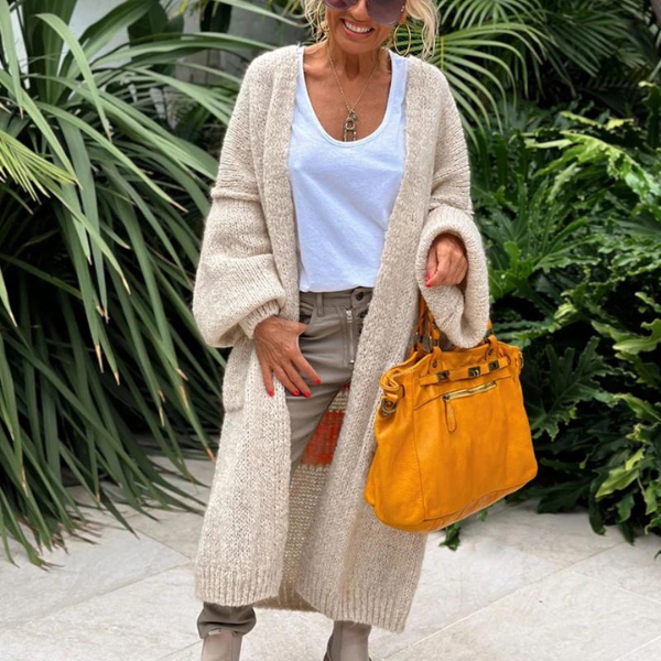 Lange gebreide cardigan – Liva