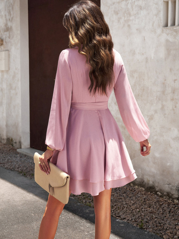 Gelaagde jurk met tailleband