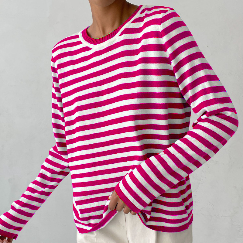 Stijlvol gestreept T-Shirt van lichtgewicht stof — afbeelding 25