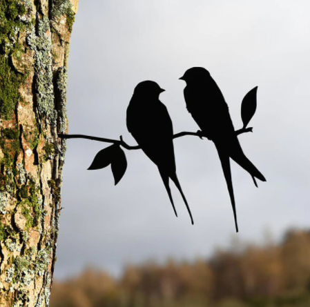Metalen vogeldecoraties