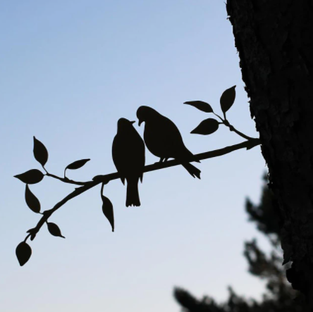 Metalen vogeldecoraties