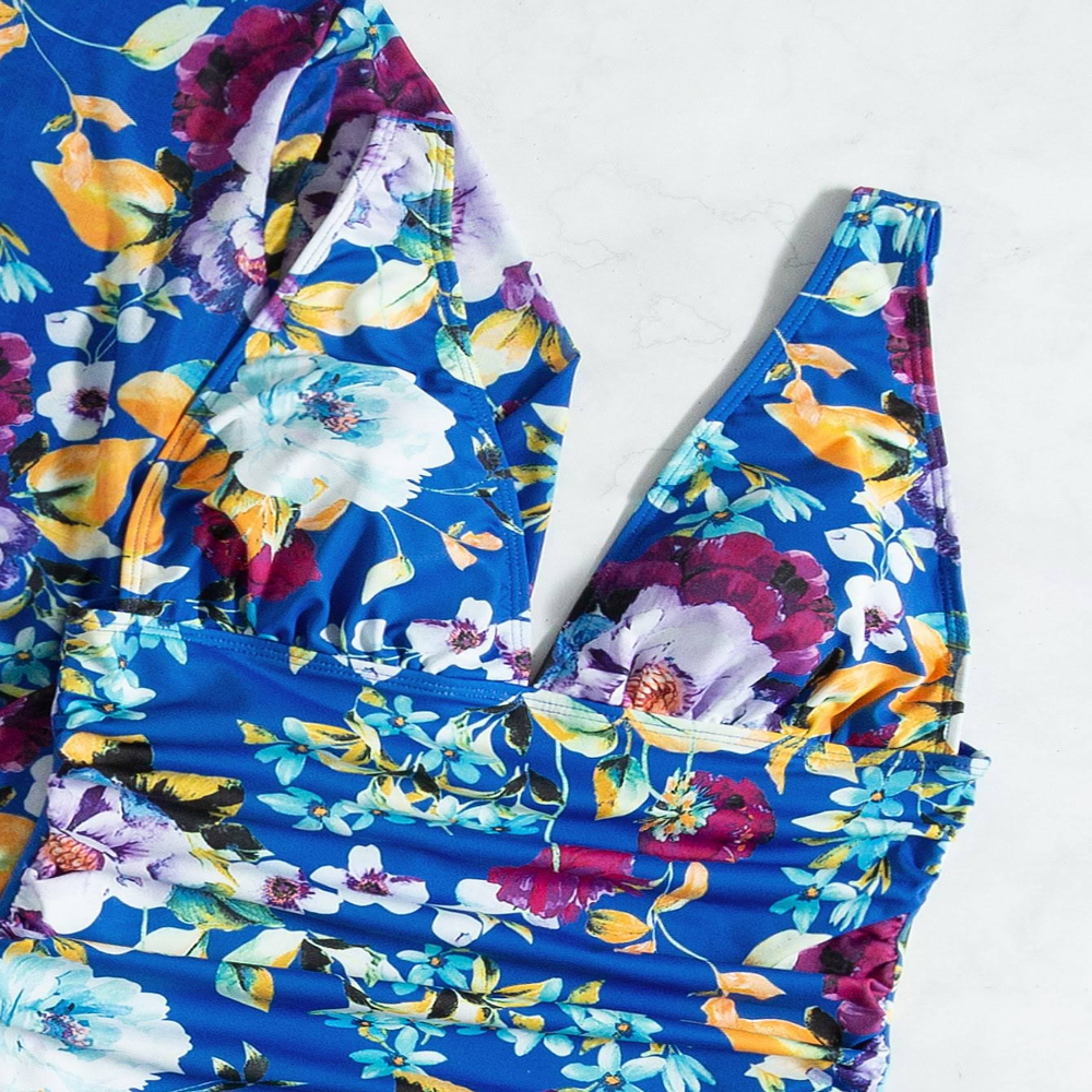 3-Delige blauwe bikini set met flatterende pasvorm