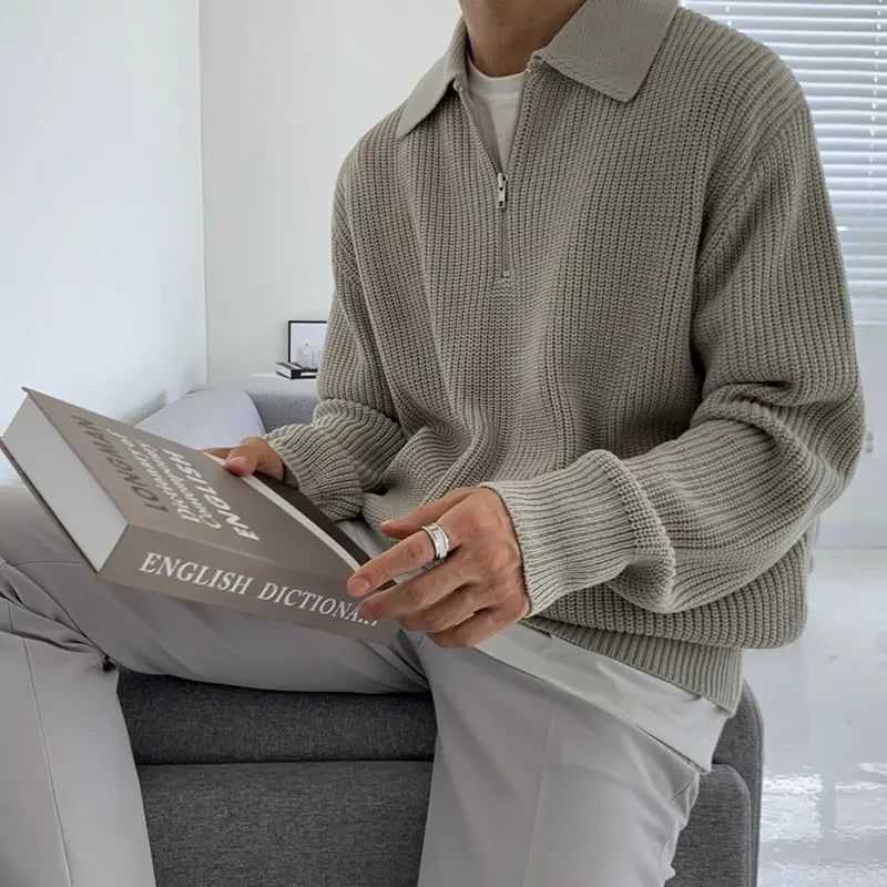 Zipped heren sweater