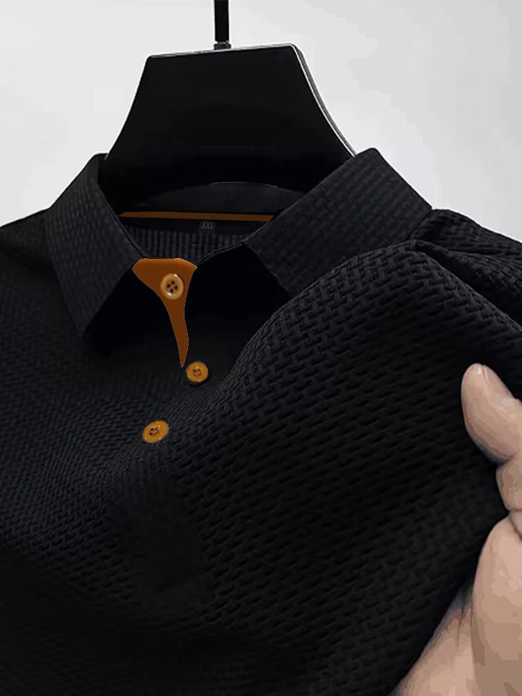 Lichte polo met structuur en verzorgde kraag