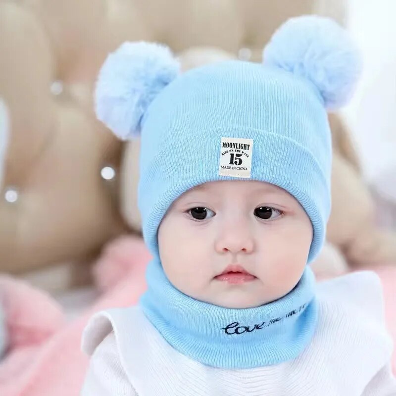 Winter kindermuts met pompom
