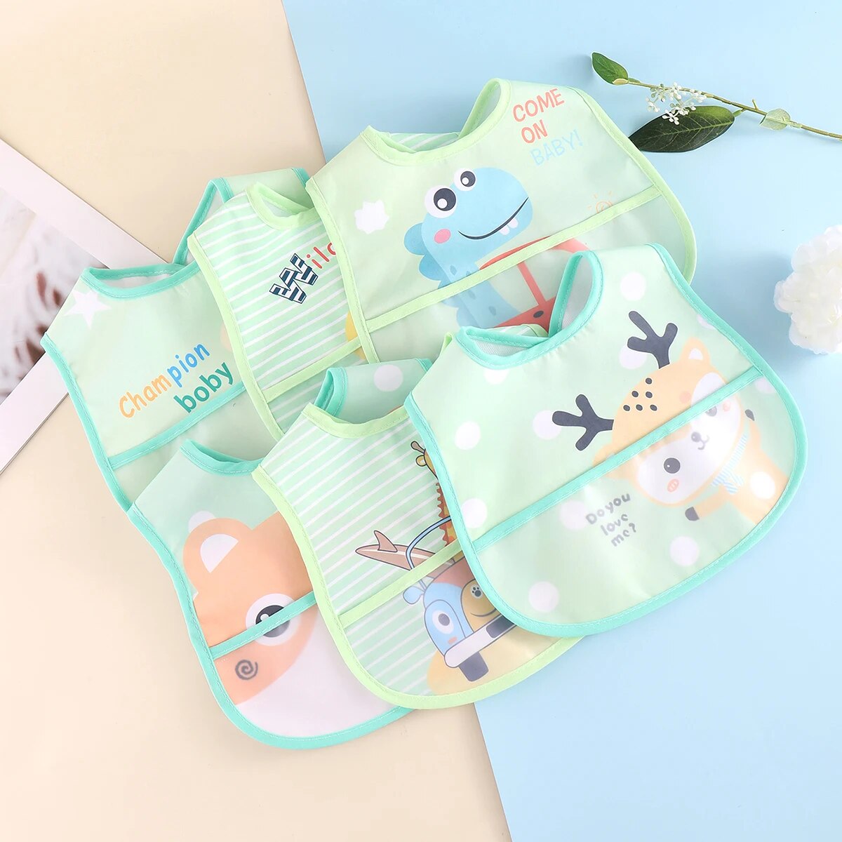 Baby slabbetjes – verstelbaar 5 stuks