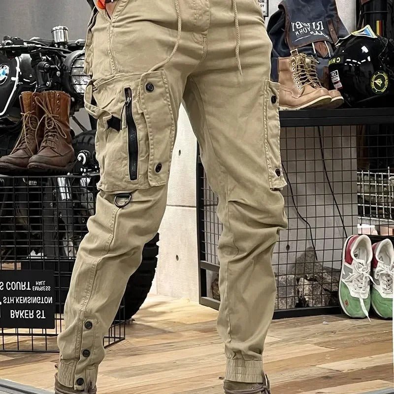 Kwame | Herencargojoggingbroek met trekkoord en kniedetails