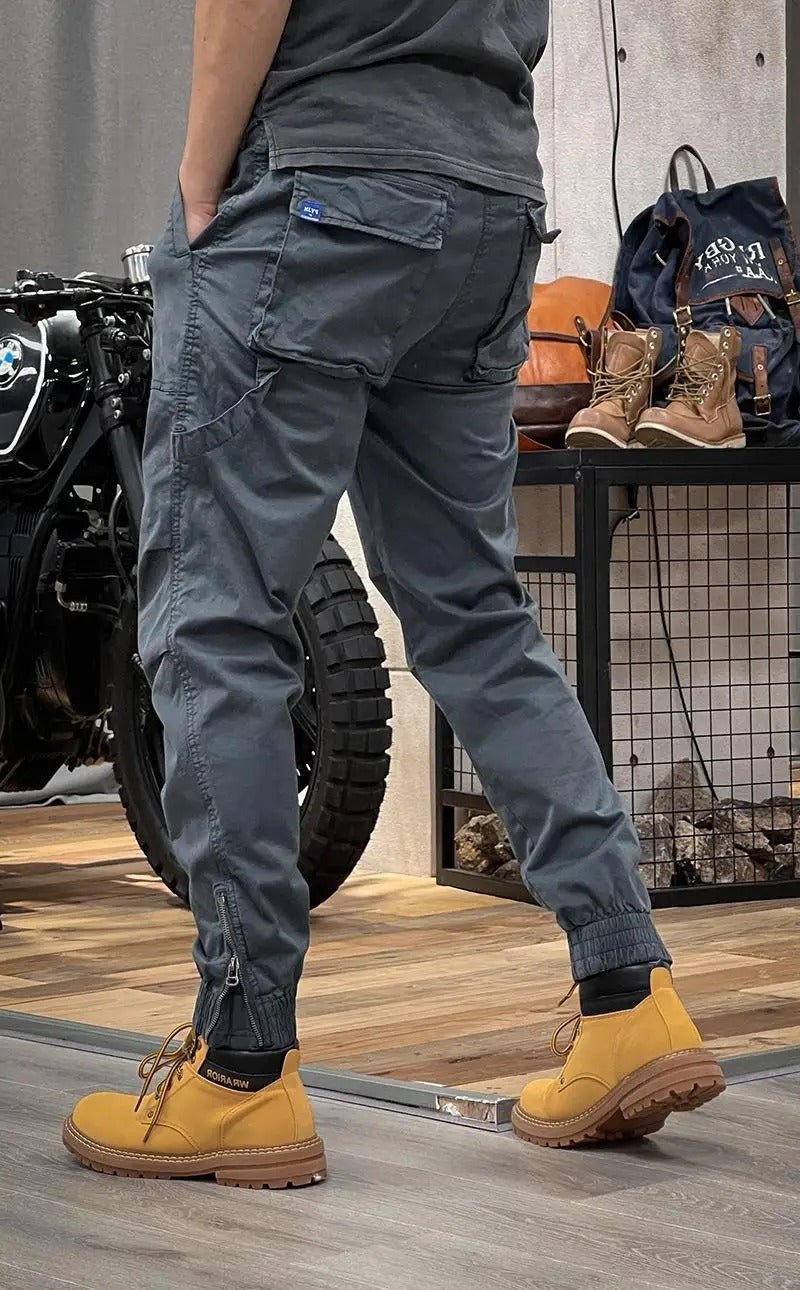 Kwame | Herencargojoggingbroek met trekkoord en kniedetails