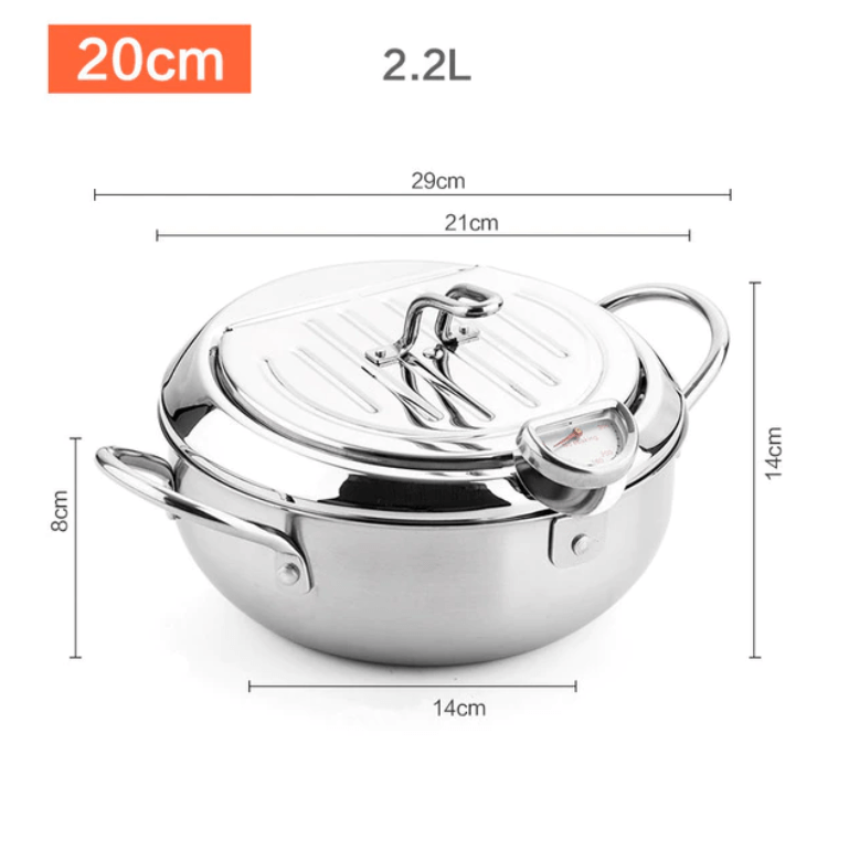 Tempura fryer | japanse stijl frituurpan – materiaal: Roestvrij staal — afbeelding 13