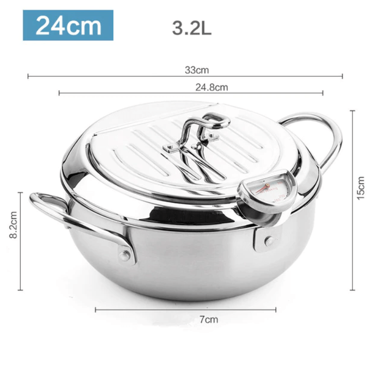 Tempura fryer | japanse stijl frituurpan – materiaal: Roestvrij staal — afbeelding 14