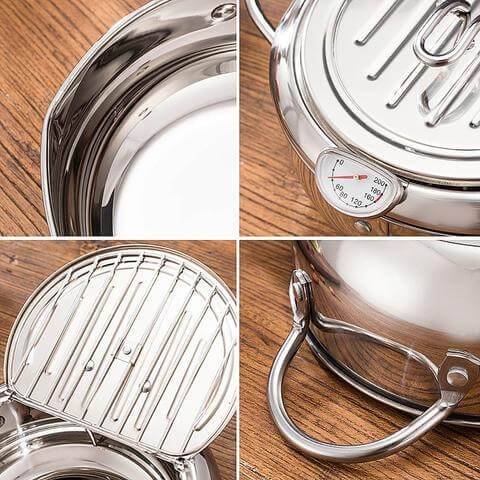 Tempura fryer | japanse stijl frituurpan – materiaal: Roestvrij staal — afbeelding 11