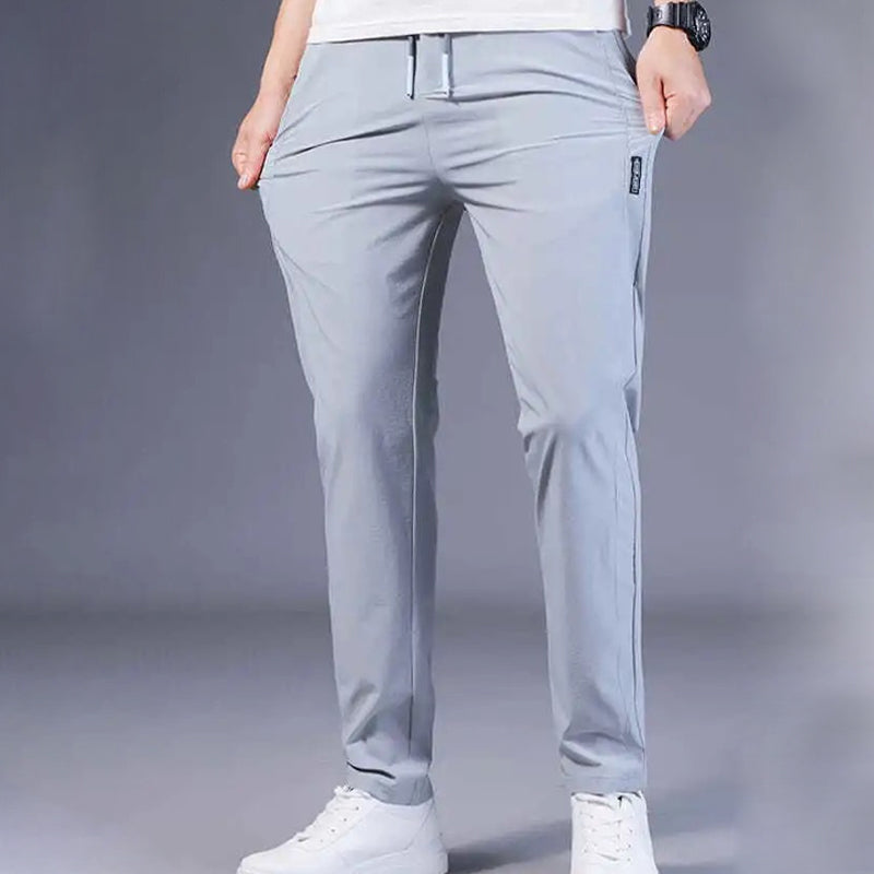Jörg | Enkellange slim-fit herenbroek met trekkoord