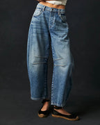 Damesjeans in barrel-snit