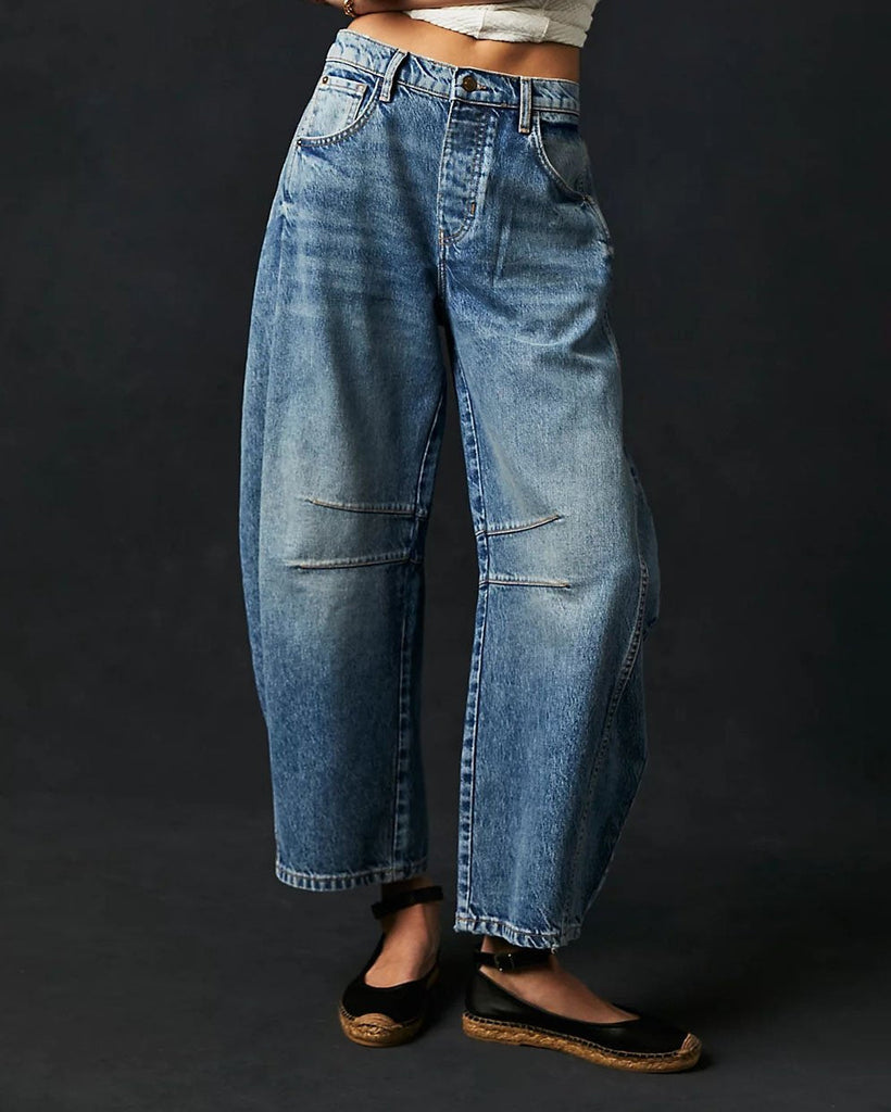 Damesjeans in barrel-snit