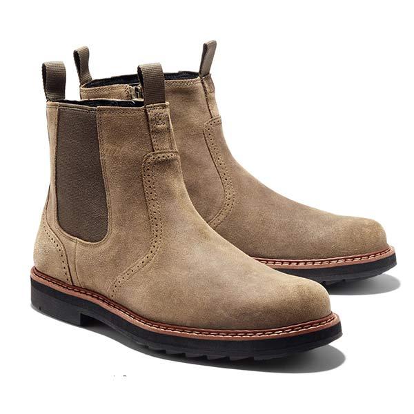 Heren chelsea boots klassiek van kunstleer met elastische inzet