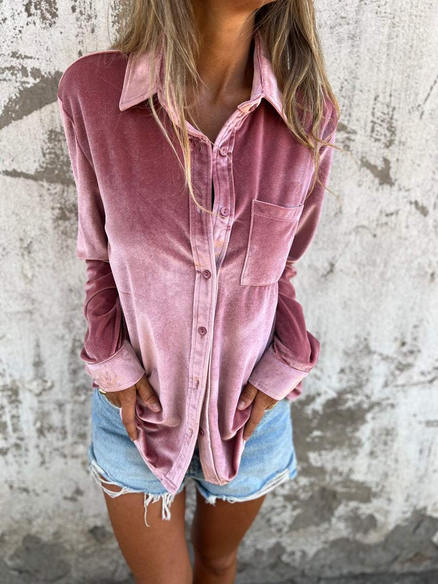 Fluwelen blouse met lange mouwen