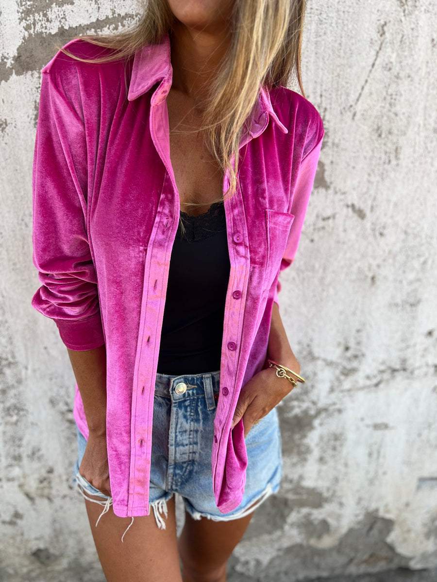Fluwelen blouse met lange mouwen