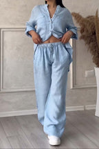 Tweedelige linnen dames zomerset