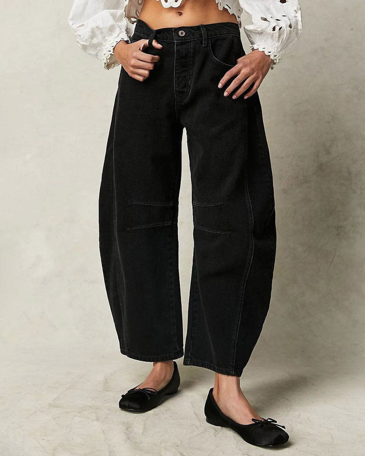 Damesjeans in barrel-snit