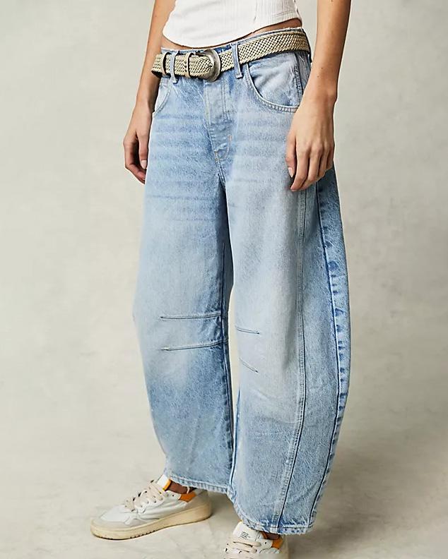 Damesjeans in barrel-snit