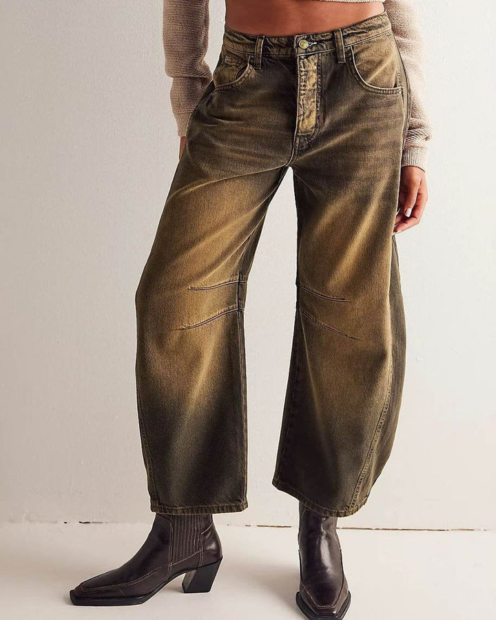 Damesjeans in barrel-snit