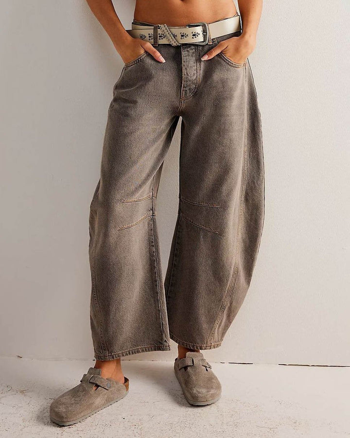 Damesjeans in barrel-snit