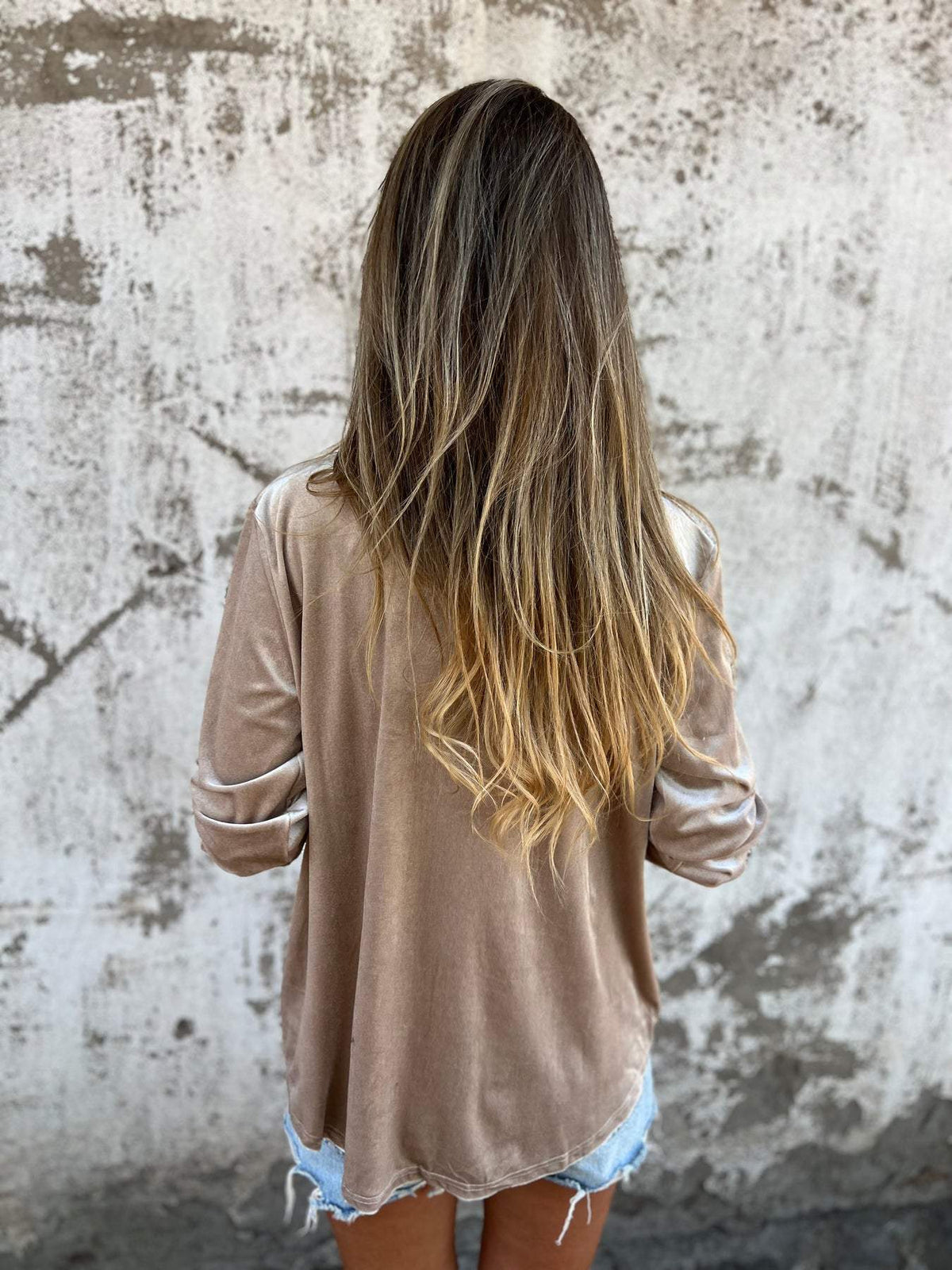 Fluwelen blouse met lange mouwen