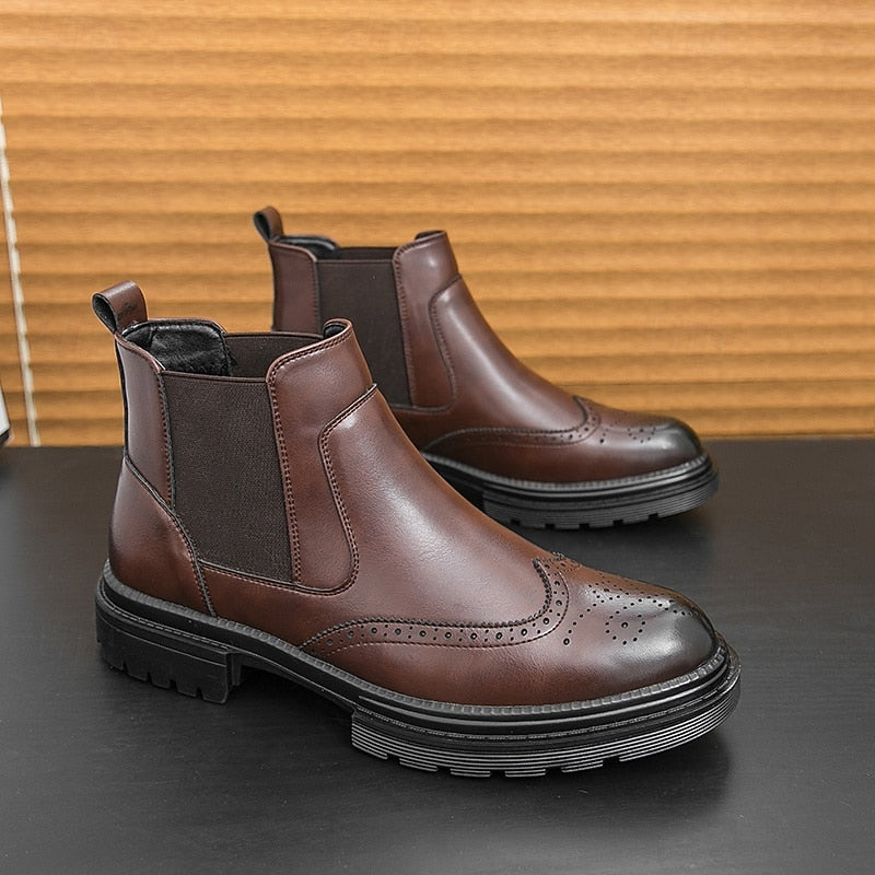 Chelsea boots met wingtip- en broguedetails