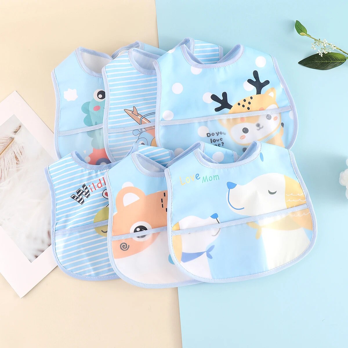 Baby slabbetjes – verstelbaar 5 stuks