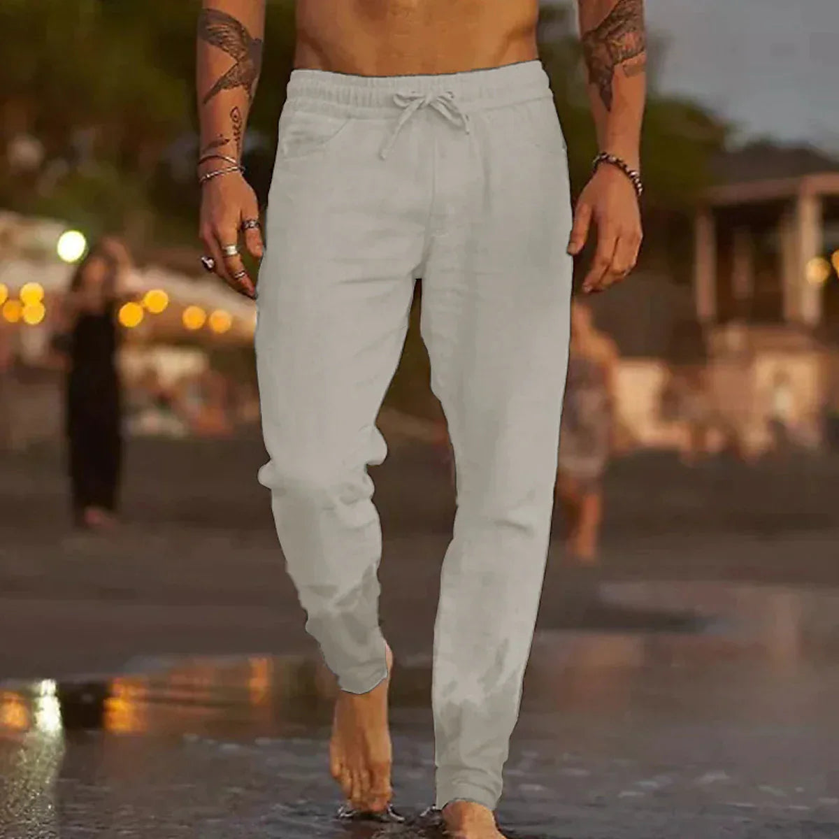 Rino | Lichte herenjoggingbroek met elastische taille en trekkoord