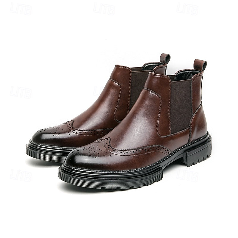 Chelsea boots met wingtip- en broguedetails