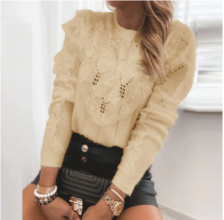 Pullover met ronde hals en lange mouwen