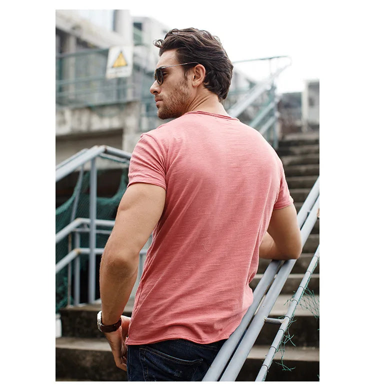 Ademend katoenen heren T-shirt