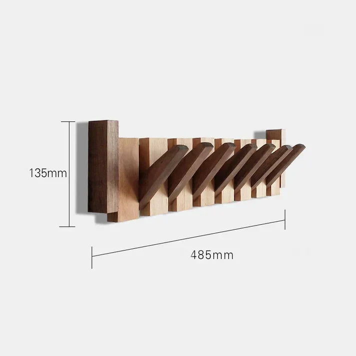 Houten kapstok met piano-geïnspireerde haken