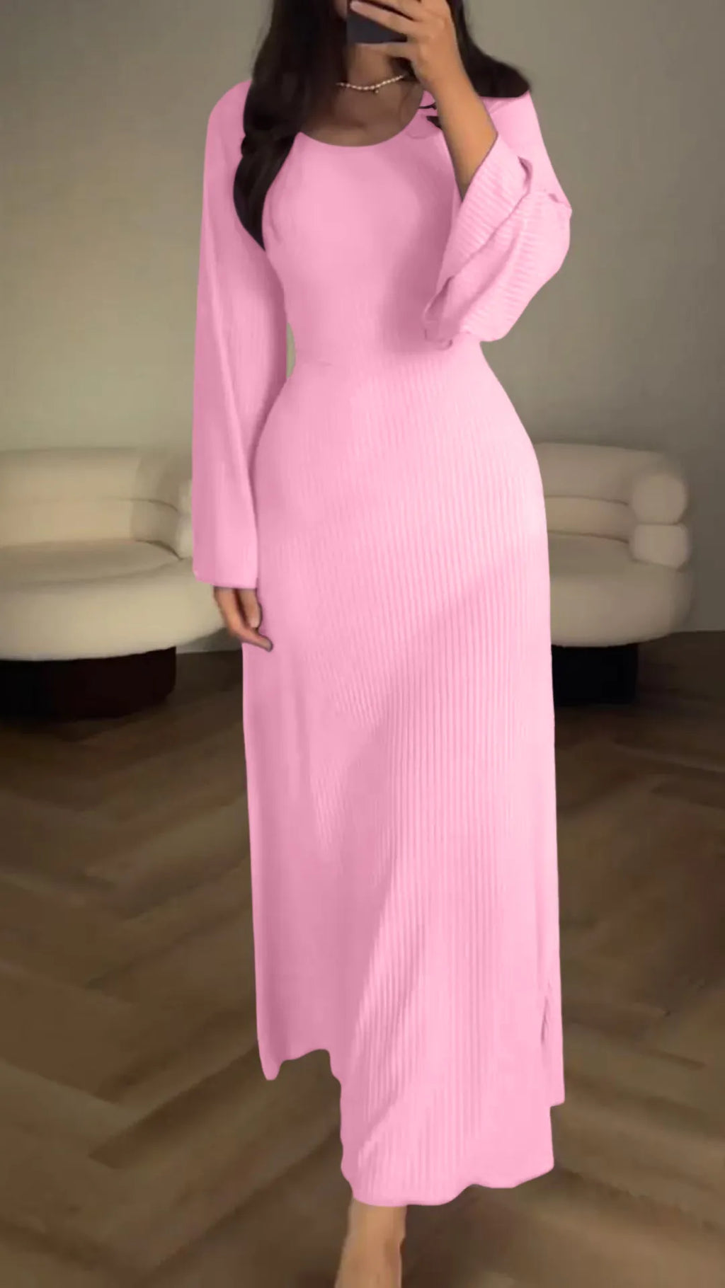 Bodycon maxi jurk met vetersluiting