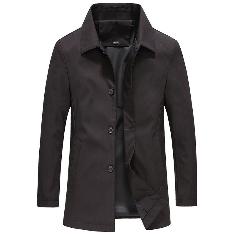 Jerry | Lange slim-fit herenjas met knoopsluiting