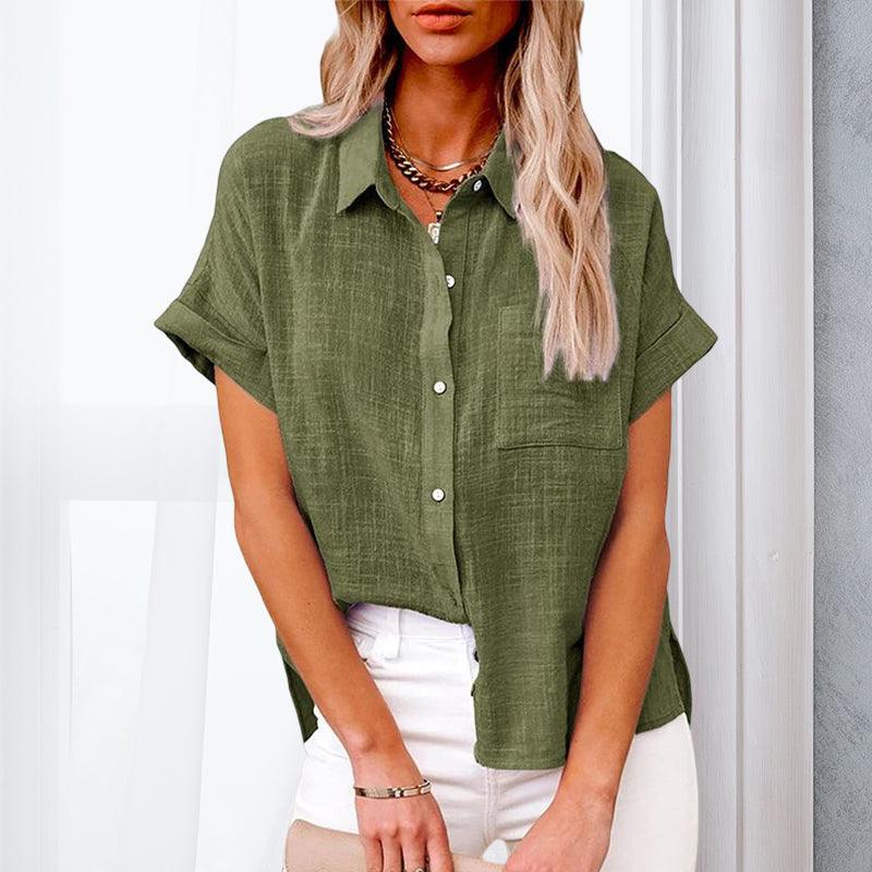 Lichtgewicht damesblouse met korte mouwen