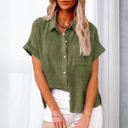 Lichtgewicht damesblouse met korte mouwen