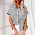 Lichtgewicht damesblouse met korte mouwen