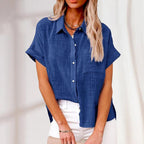 Lichtgewicht damesblouse met korte mouwen