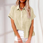 Lichtgewicht damesblouse met korte mouwen