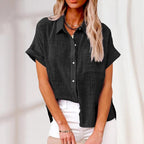 Lichtgewicht damesblouse met korte mouwen